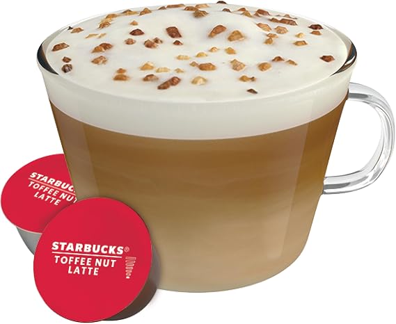 STARBUCKS Toffee Nut Latte by Nescafé Dolce Gusto Coffee Pods 72 Caps | Premium Starbucks Dulce-Gusto machine pods. Premium coffee pods dolce gusto compatible.