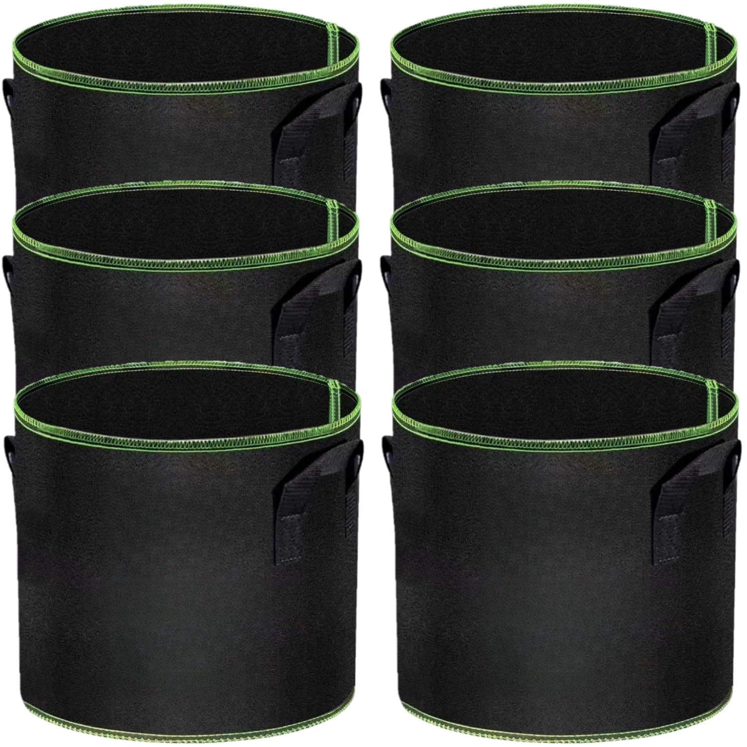 LATERN 6Pcs 5 Gallons Plant Growing Bags, Nonwoven Fabric Breathable Grow Bag Heavy Duty Thickened Root Aeration Garden Pot Container with Strap Handles, for Flowers Vegetables