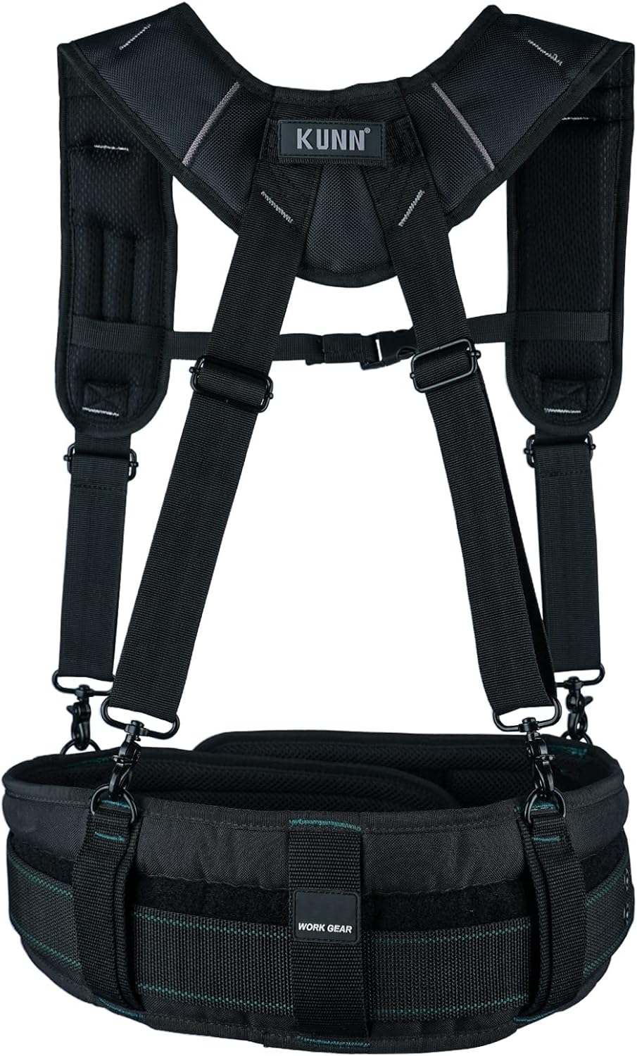 KUNN Tool Belt Suspenders Padded Carpenter Construction Electrician Work Suspender with Attachment Loops for Men,Black - Image 7