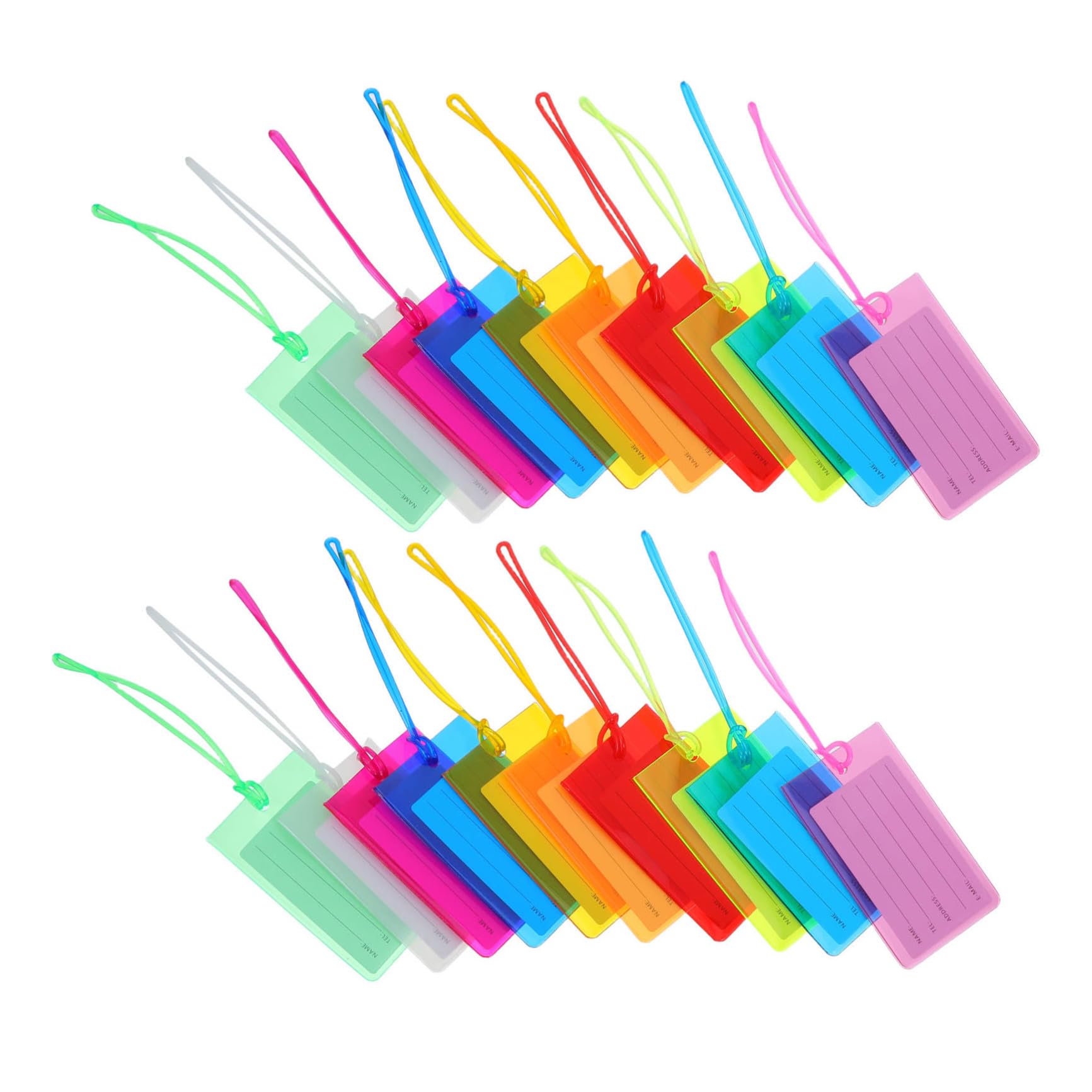 Homoyoyo 100 Stück Pvc Kofferanhänger Wiederverwendbar mit Adressschild für Koffer und Golf Taschen für Reisen und Flughafen Check