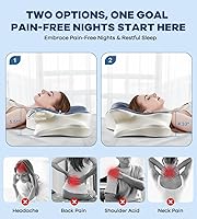 Vista 2 de DONAMA - Almohada cervical para cuello y hombro, almohada de espuma viscoelástica con contorno, almohada ergonómica para el cuello con funda