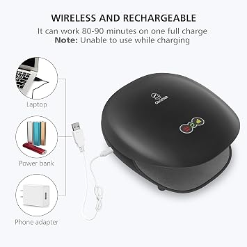 COMFIER Wireless Hand Massager with Heat -3 Levels Compression & Heating,Rechargeable Hand Massager Machine for Carpal Tunnel,2026Fathers Day Gift for Men(Black)