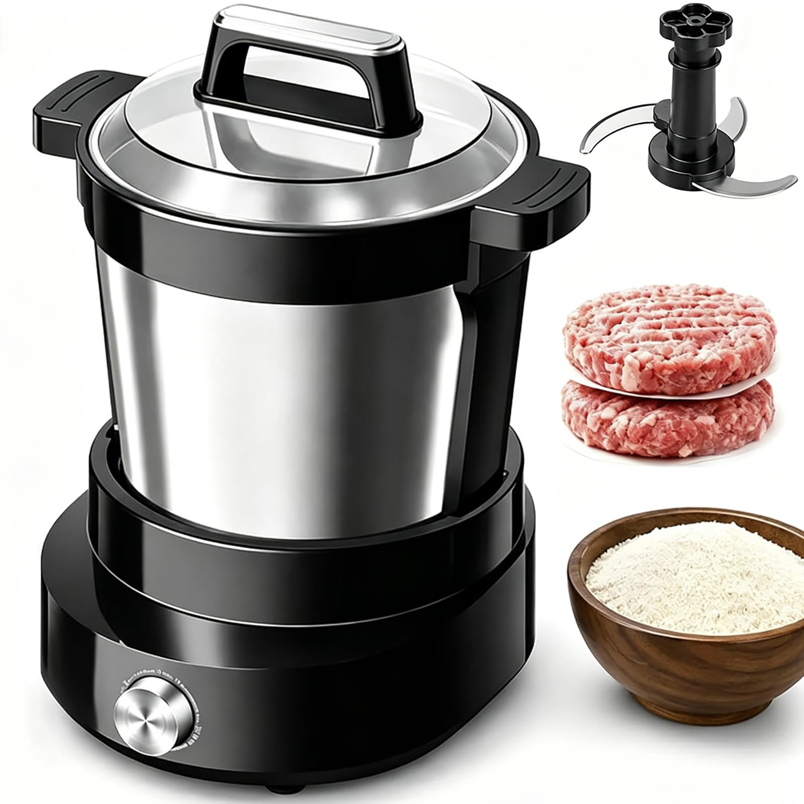 6-litrowy elektryczny robot kuchenny, 6-biegowy tłuczek do batatów z dotykowym sterowaniem, tłuczenie batatów i puree ziemniaczanego