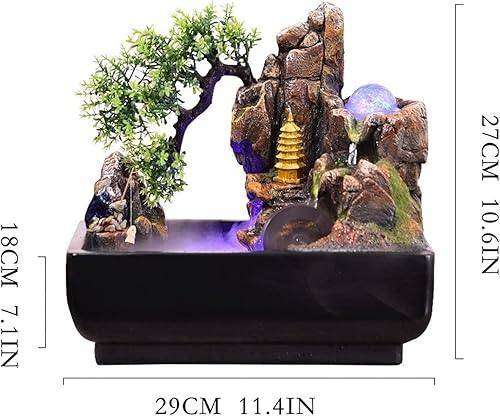 Miniatura 2 de Indoor Water Fountain Tabletop Fountains Desktop Rockery Fountain Office Lucky Fountain Desktop Waterfall Fountain Indoor Water Decorative Fountain