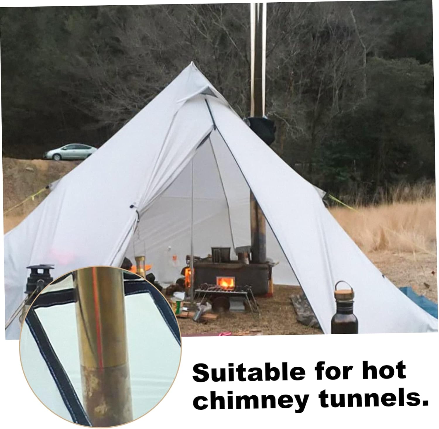 Fireproof Pipe Cover Stove Jack Protection Ring Heat Resistant for Hot Tent