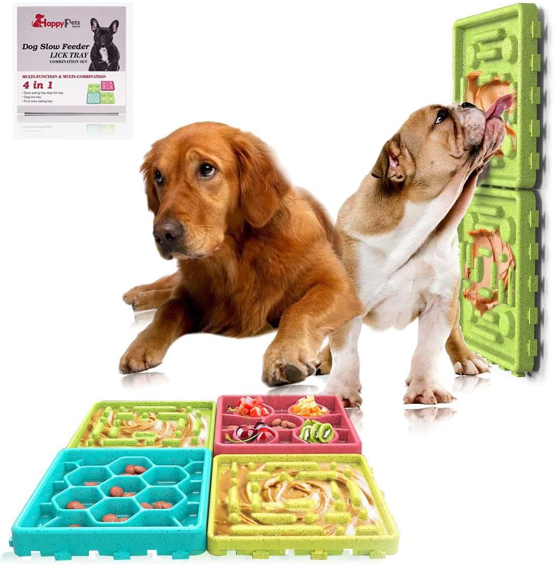 Dog slow feeder lick tray combination set Clearance
