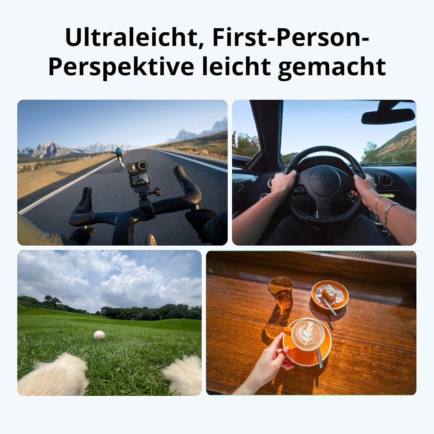 DJI Osmo Nano Fahrrad Bundle (128GB) – 4K/60fps Mini Action Cam mit 1/1,3″ Sensor, 143° Weitwinkel, 200 Min Aufnahmezeit, POV Kamera für Radfahren, inkl. Brustgurt, Lenkerhalterung & Stativ