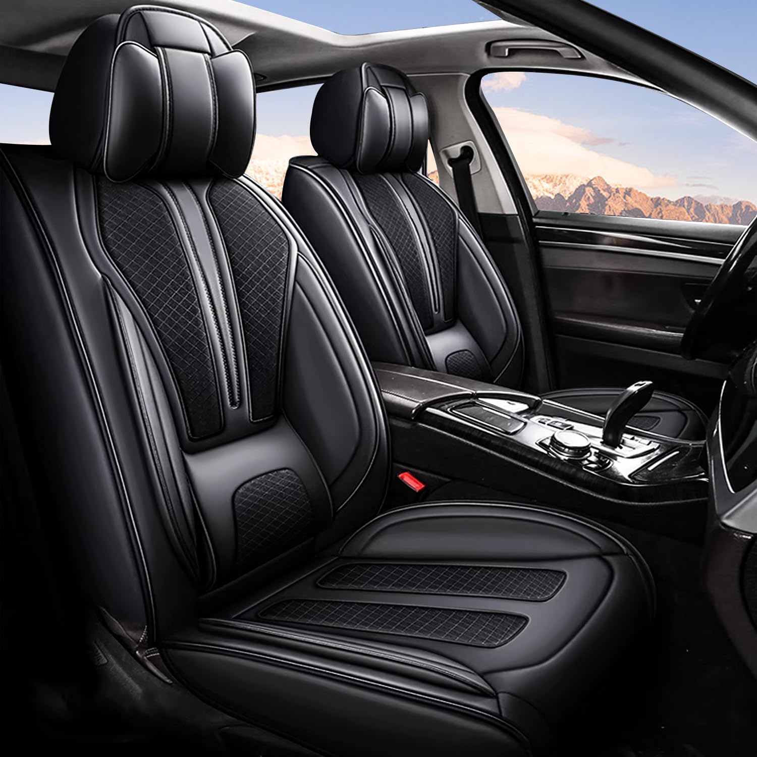 TTX LIGHTING Car Seat Covers Full Set Fit for Subaru Impreza 2012-2025 2026 Breathable and Waterproof Faux Leather Anti-Slip Automotive 5 Seat Covers with Airbag Compatible(Black,5 Seats)