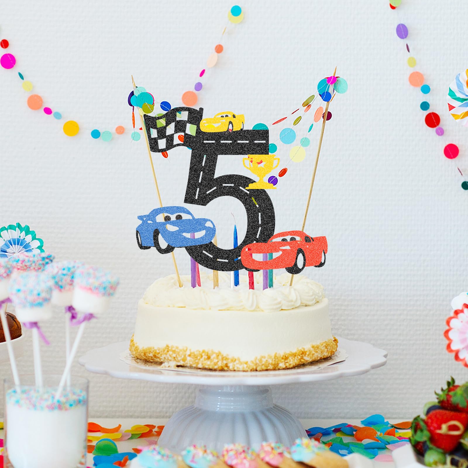 GVSS Cupcake Topper Autos Mit Glitzer – Rennwagen-Deko Für Geburtstagskuchen, Mottopartys & Desserts