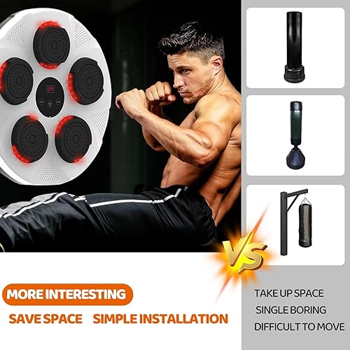 Miniatura 3 de Máquina de boxeo de música para el hogar, montaje en pared, boxeador de música, enfoque inteligente electrónico, entrenamiento de agilidad, boxeo