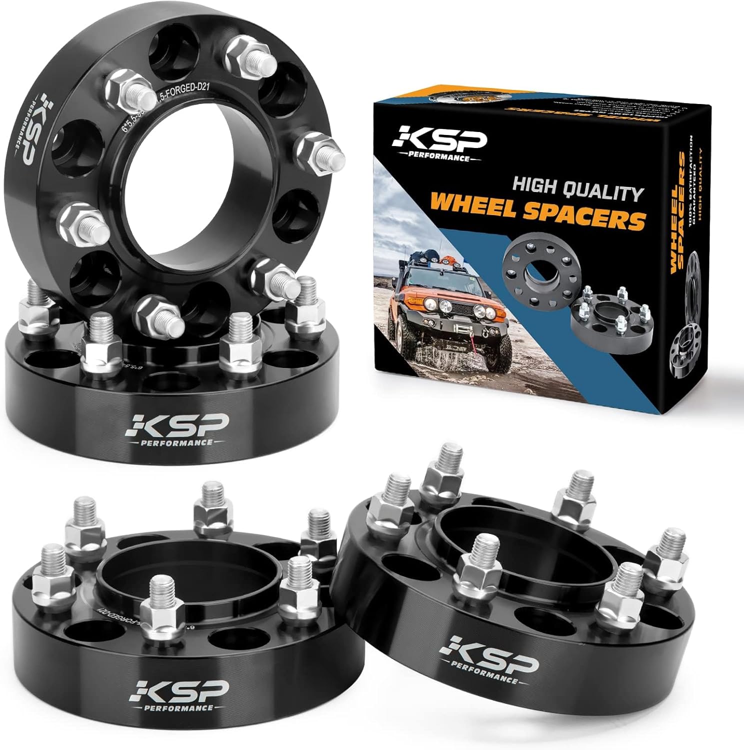 KSP 1.5 inch Ford Bronco Wheel Spacers, 6x5.5 Forged Spacer with Hub Lip Compatible with Ranger 2019-2024, Bronco 2021-2024, 4pcs 38mm Aluminum Wheel Spacer with 93.1mm Hub Bore M12x1.5 Thread Pitch