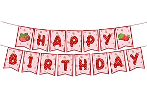 Strawberry Happy Birthday Banner