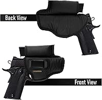 Vista 2 de Houston Gun Holsters IWB - Funda para pistola con bolsa Mag de Houston, cuero ecológico, material suave, se adapta a cañones 1911 de 5 y 4 pulgadas