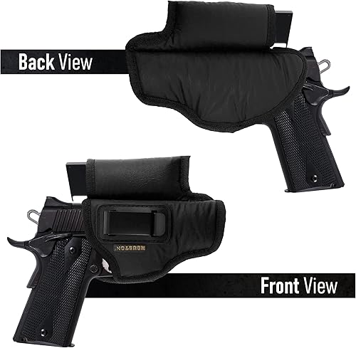 Miniatura 2 de Houston - Funda para pistola IWB con bolsa para mag, piel ecológica, material suave de transporte oculto, se adapta a barril 1911 de 5 y 4 pulgadas,