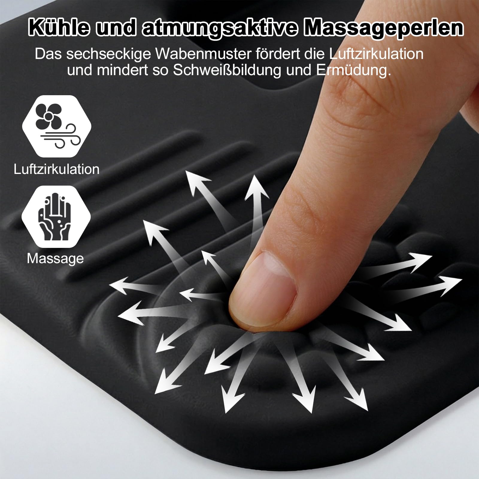 LIMOUS Handballenauflage Tastatur– 2-in-1 Memory-Schaum- Ergonomische Tastaturauflage,Handgelenkentlastung für Büro & Gaming –Schwarz