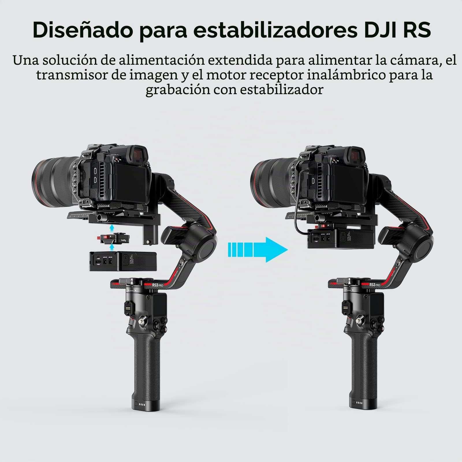 SMALLRIG Placa de Batería Mini V Mount para Gimbals DJI RS 3 / RS 3 Pro/RS 2 / RSC 2-4189