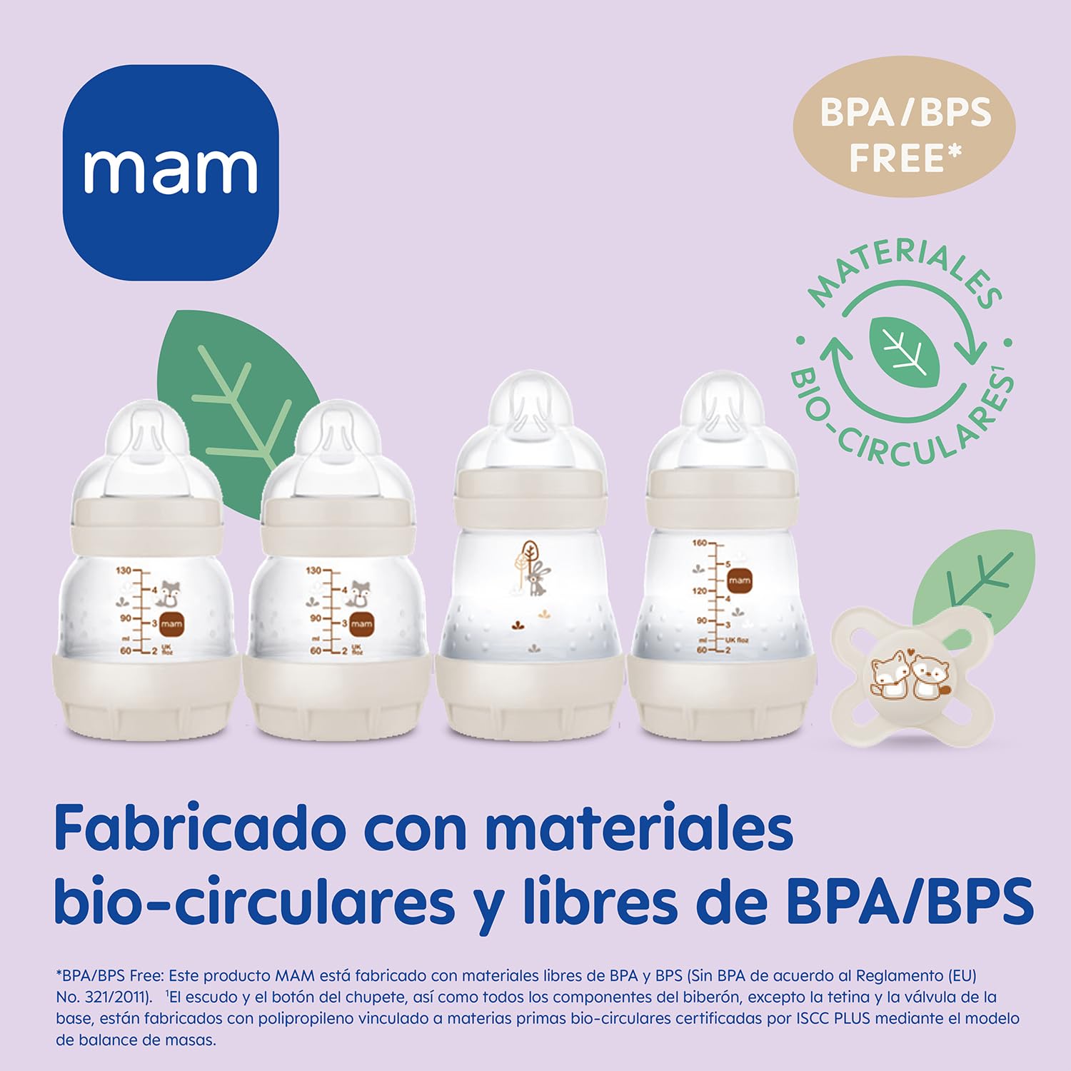 MAM, Set Recién Nacido, Set Regalo: 2 Biberones Anticólico de 130ml, 2 Biberones Anticólico de 160ml, 4 Cuerpos de Biberón 260ml, 1 Chupete Original, 1 Asas, 1 Boquilla, a partir de 0 meses, Neutro