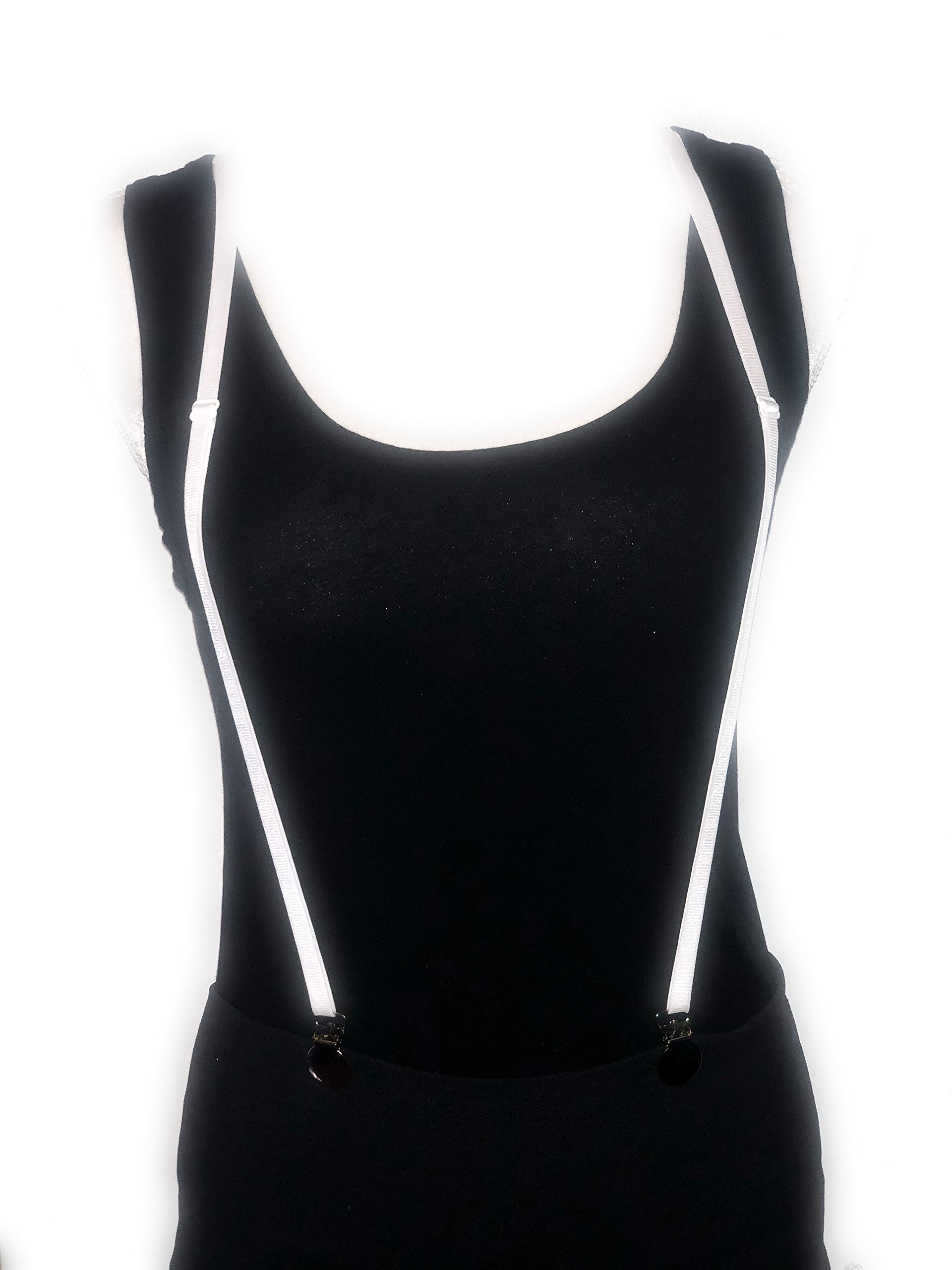 Suspenders Women, Women's Suspenders for Pants Under Clothes, Strong Clasps. Y-Back Style, Butt Lifting Undergarment, White