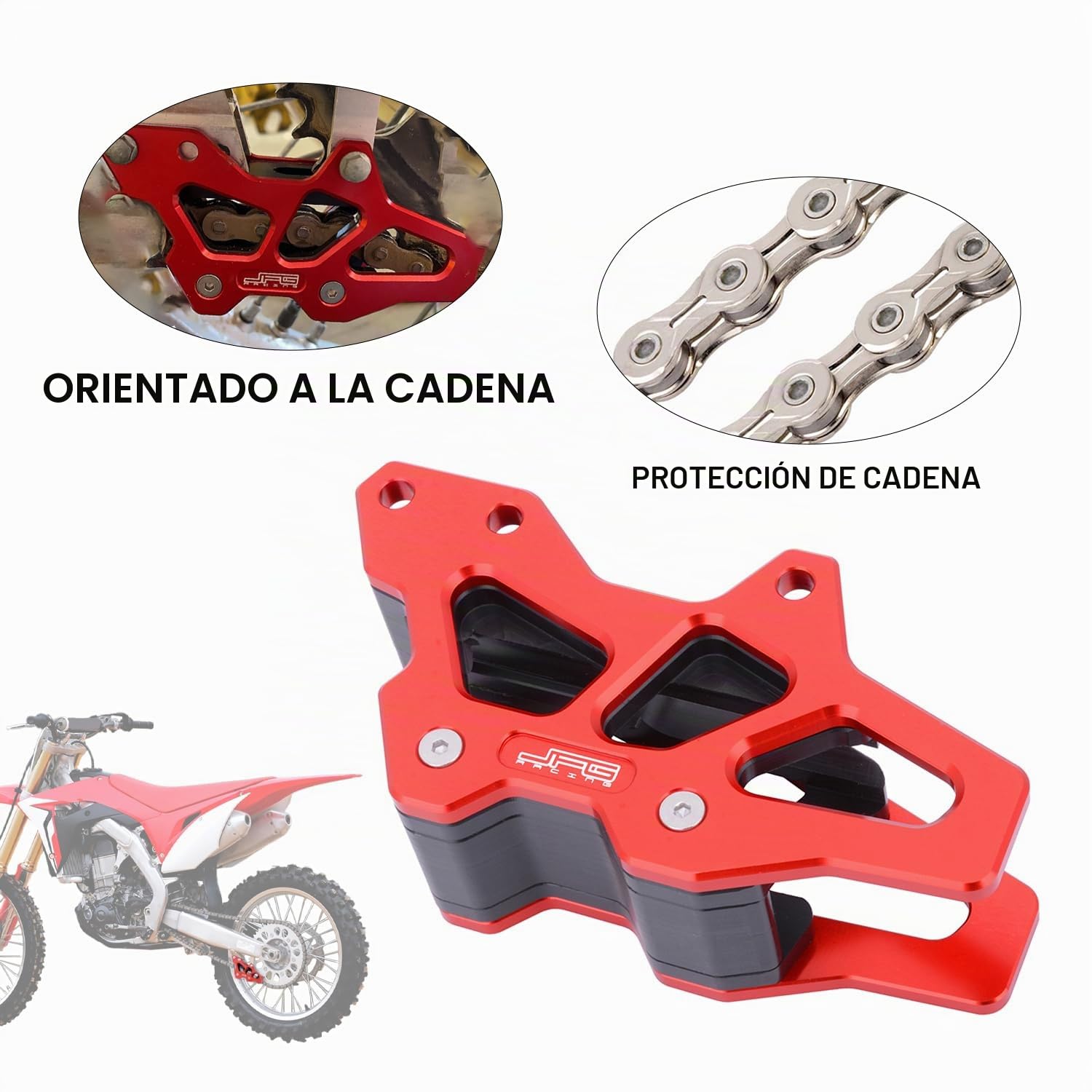Amazon.com: Guía de protección de cadena CNC rojo para motocicleta