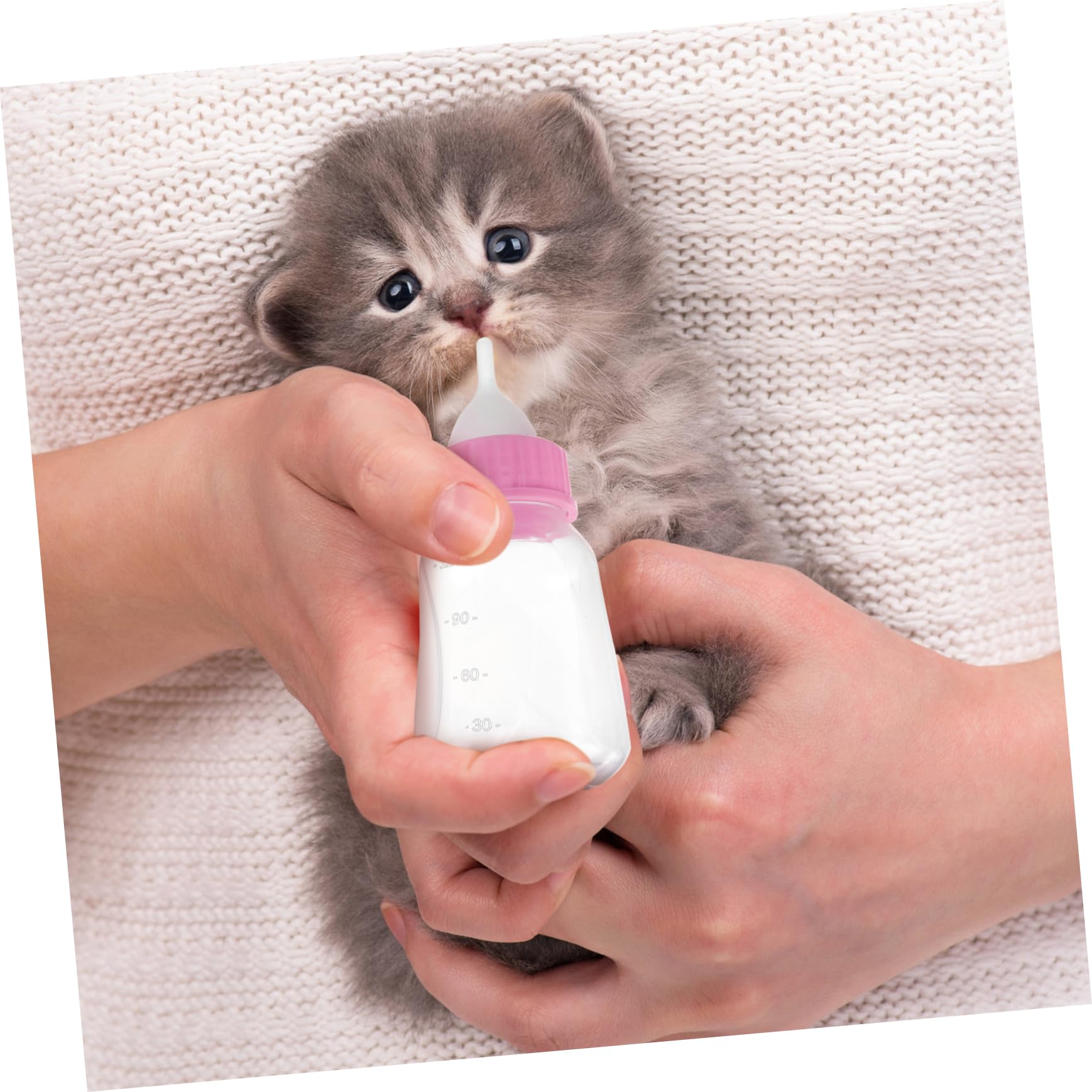 BESTonZON Pet Feeding Bottles Set Kitten Feeding Bottles for Baby Animals Cleaning Brush for Pet