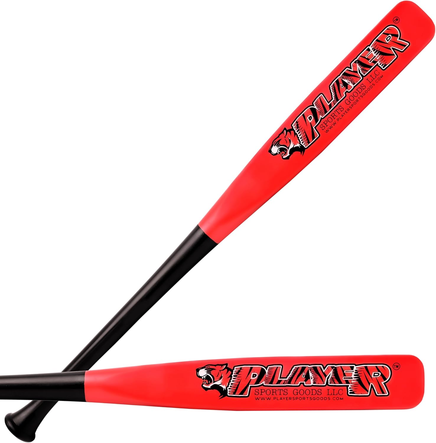 34" Pro Maple Flat Half Paddle Training Baseball & Softball Bat in Size: 34" / Weight: 25 oz/Flat: 3" for Adult & Professional Players in Red & Black by Player Sports Goods LLC