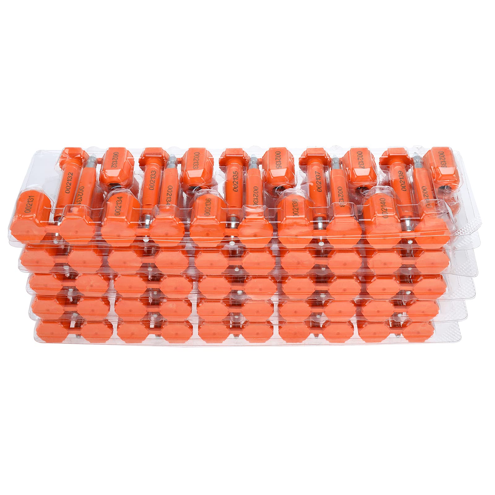 YaeMarine Lot de 50 joints d'expédition avec impression - Numérotation progressive pour conteneurs de chargement et remorques de camion - Orange - Lot de 50 / 100