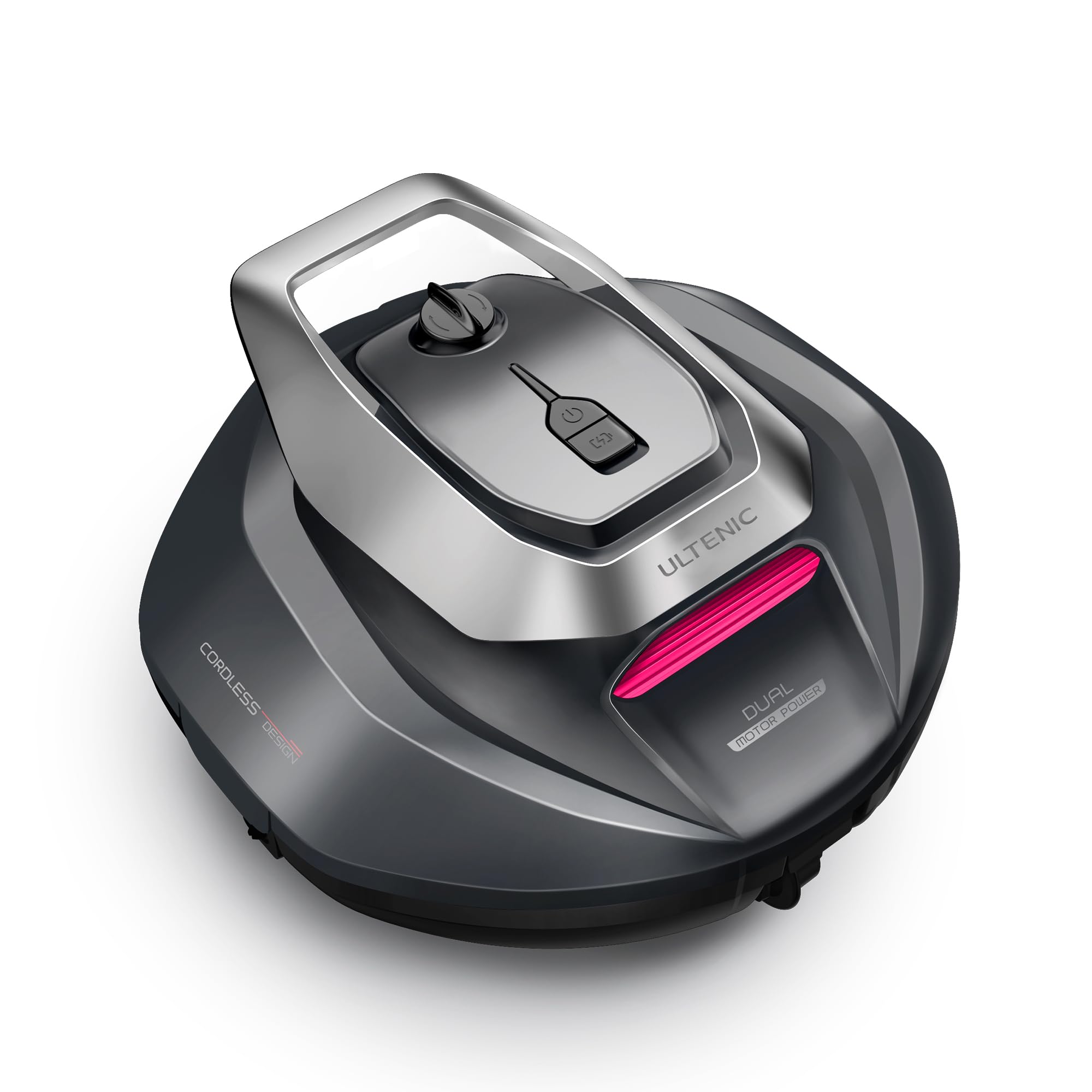 Ultenic Cordless Robotic Pool Cleaner, Pool Vacuum Robot with Lasts 90 Mins Runtime, Powerful Suction, LED Indicator, Self-Parking,Fast Charging, Ideal for Above Ground Pools up to 860 Sq.ft (Cherry)