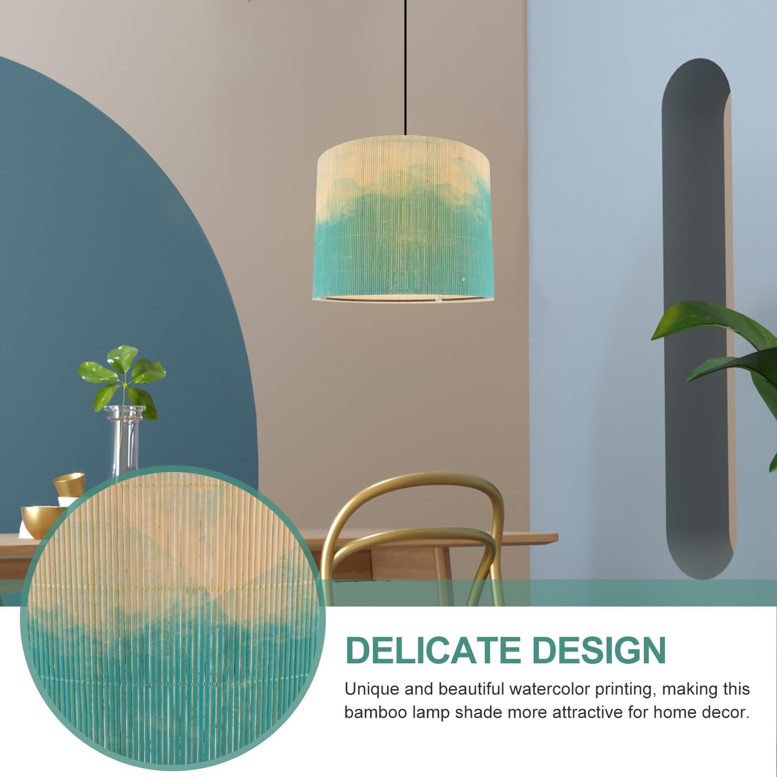 VALICLUD Pantalla De Bambú Para Lámpara Colgante Pantalla Decorativa Cilíndrica Hogar Para Dormitorio y Sala De Estar