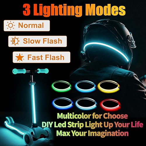 Vista 19 de Ourbest Luces de neón con retroiluminación EL, panel electroluminiscente cortable, hoja de lámpara de papel, luces suaves para bricolaje, 3 modos