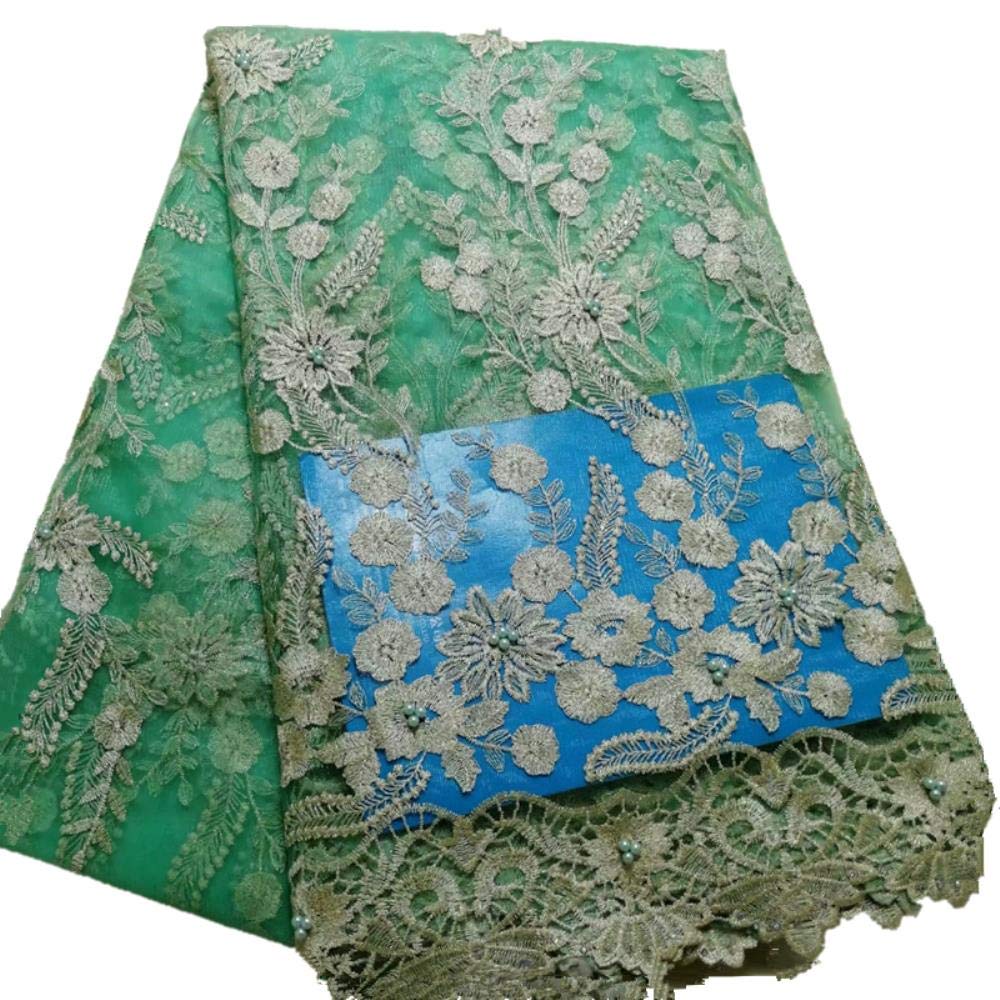 Tissu aicain en dentelle brodée Guipure, 5 yards, cordon de haute