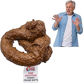 Nicky Bigs Novelties Deluxe Fake Dog Poop Crap Pile - Realistic Fake Poop - Funny Pranks for April Fools Day - Adult Gags April Fools Prank Jokes - Plastic Novelty Gift, Brown
