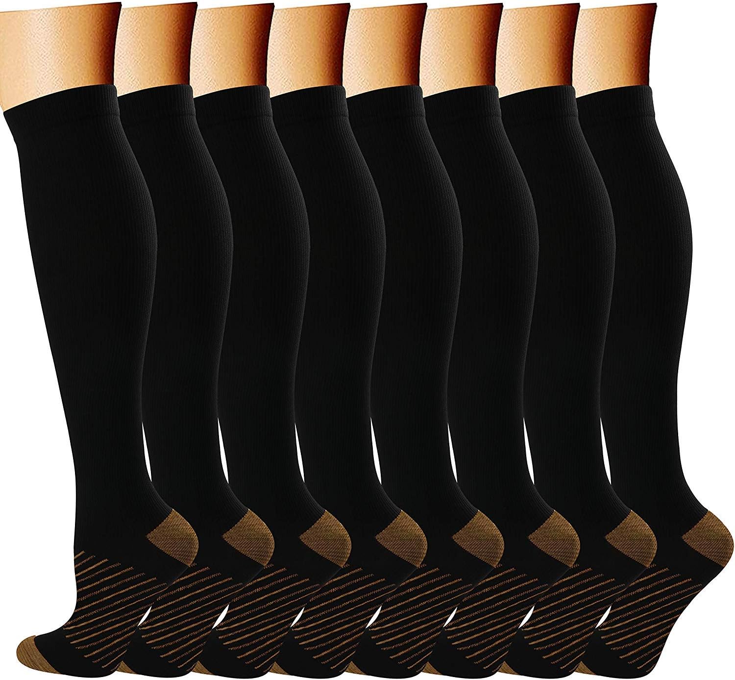 Compression Socks for Women and Men(3 Pairs)15-20mmHg - Best Circulation Support Socks