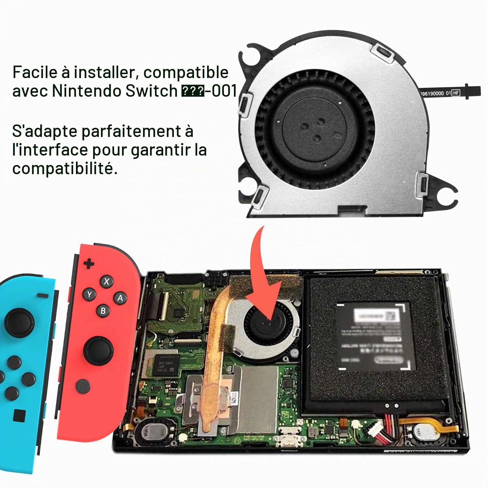 S-Union Ventilateur de Refroidissement Interne,CPU Ventilateur de Refroidissement Remplaçable avec Tournevis pour la Console Nintendo Switch NS 2017