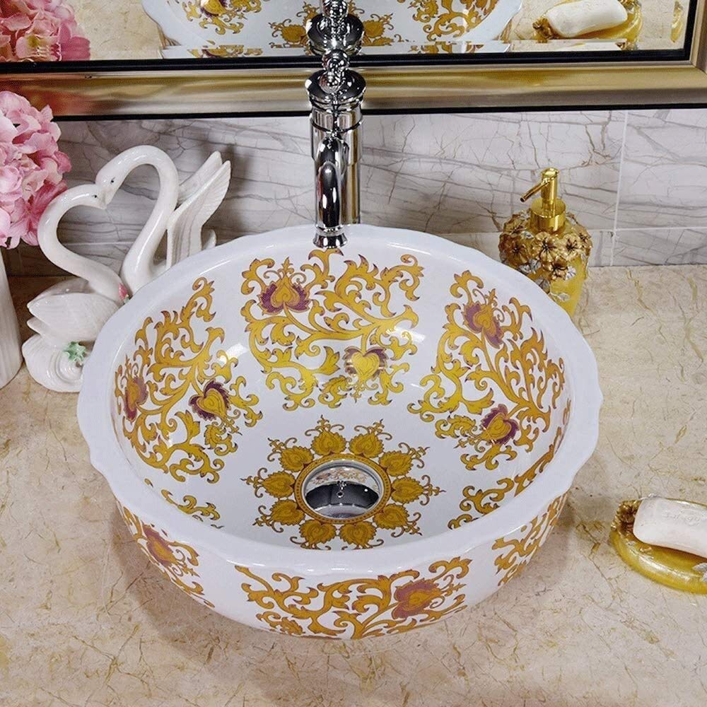 Amazon | 豪華 洗面ボウル 洗面鉢 洗面器 洗面シンク 陶器洗面