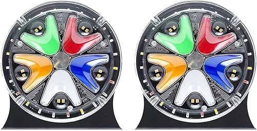 ANKIA - 2 luces antiniebla LED redondas giratorias de 5.7 pulgadas, 12 V, 24 V, redondas, coloridas, IP67, impermeable, luz trasera de freno para