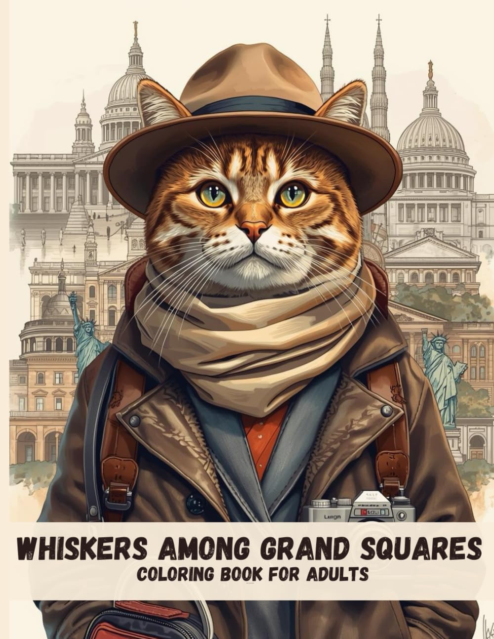 Whiskers Among Grand Squares: A Sophisticated Adult Coloring Book Inspired by Historic Plazas and Timeless Architecture