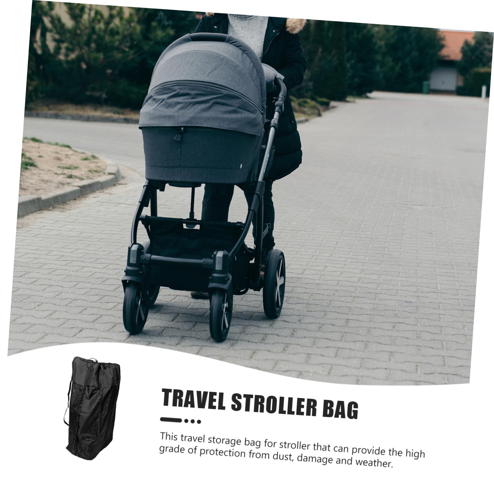Borsa Per Passeggino Da Viaggio in Nylon Resistente Doppi Spallacci, Per Controllo Gate Aeroportuale, Trasporto Comodo e Protezione Passeggino Per Genitori in Viaggio