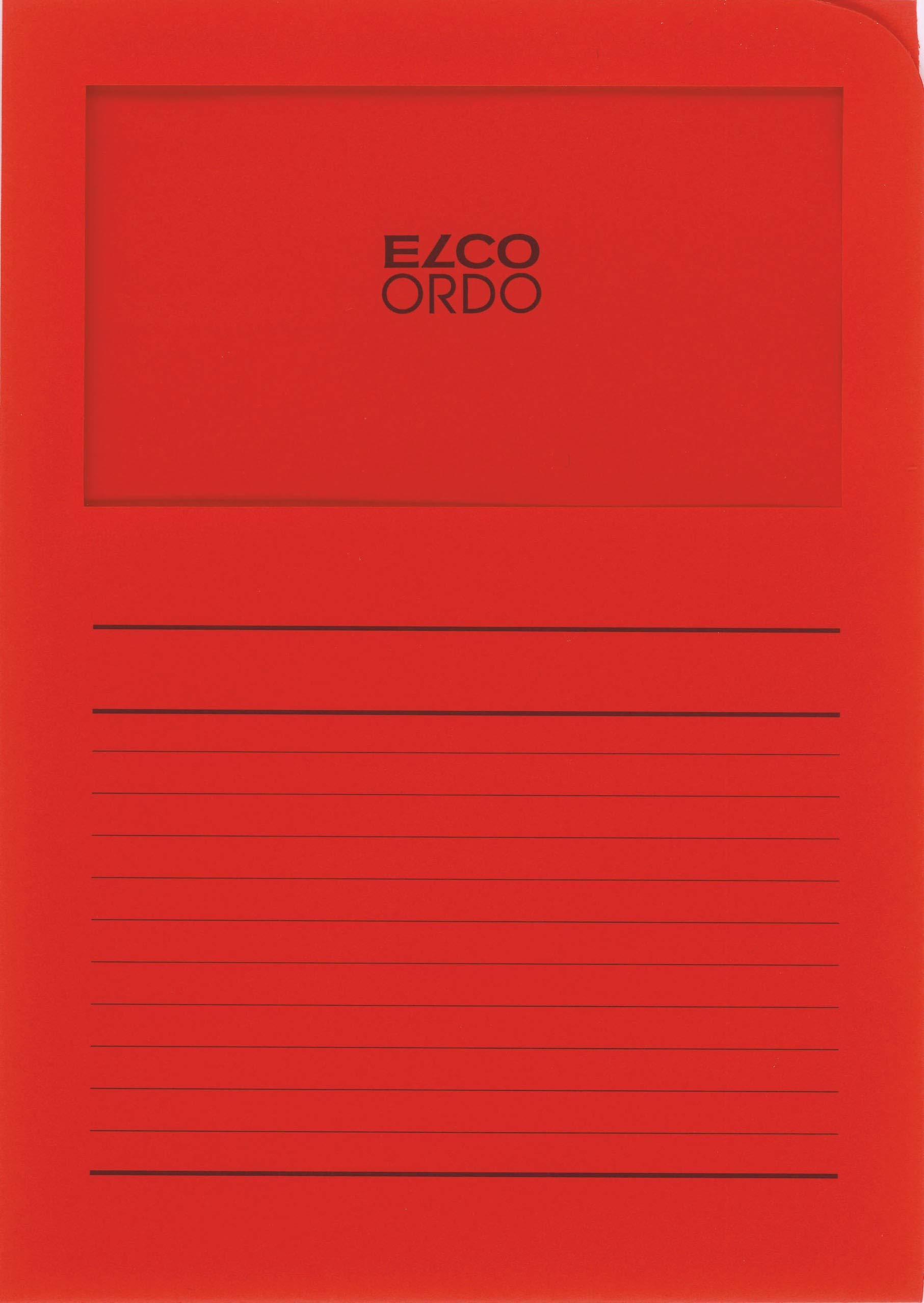 ELCO Ordo Classico Organiser Folders — Reinforced Card Document Wallet with Window Tab for Filing and Archiving, A4, 120 g/m², Bright Red, Pack of 10