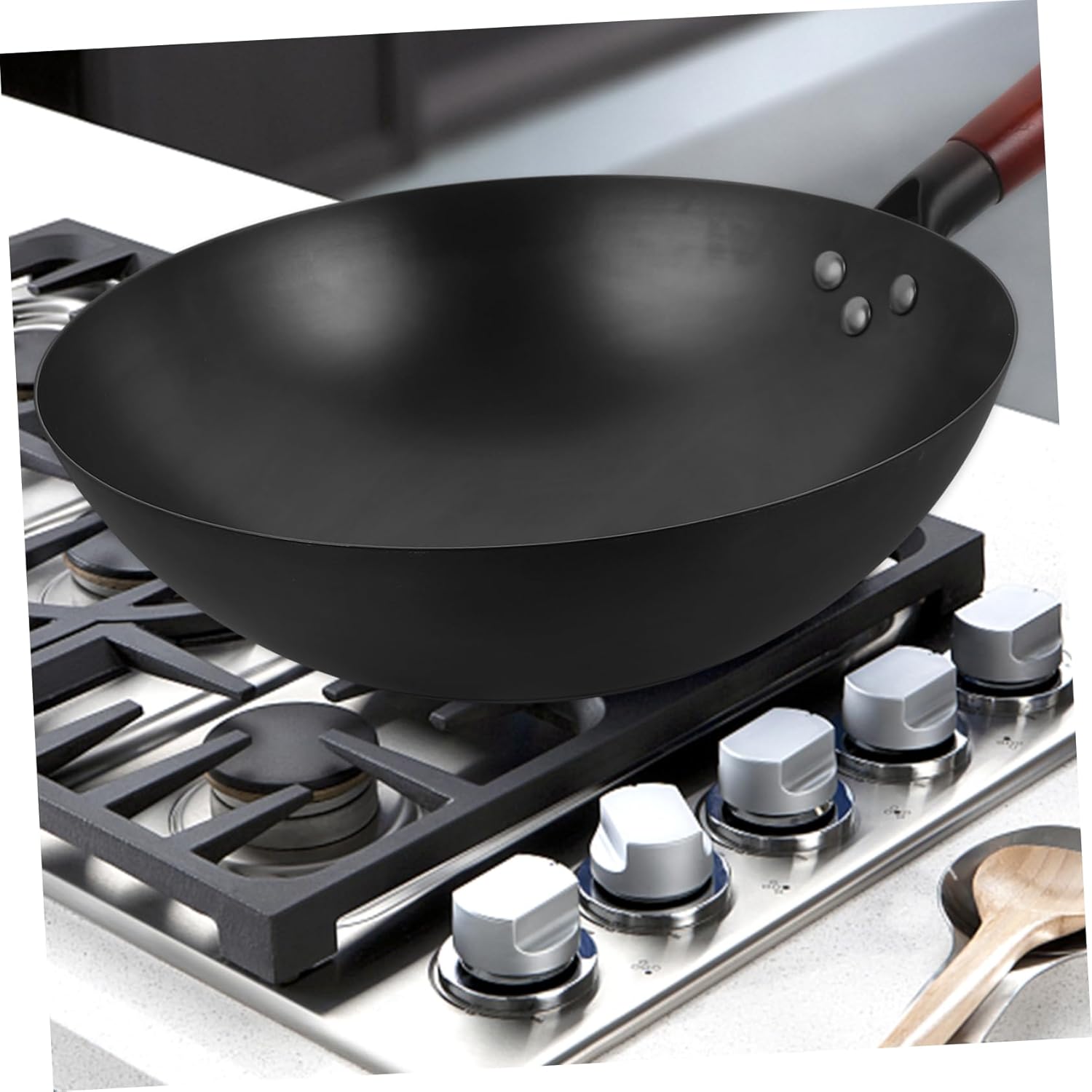 Cabilock Kitchen Wok Nonstick Pan Iron Wok for Electric Stove Chinese Nonstick Easy to Clean