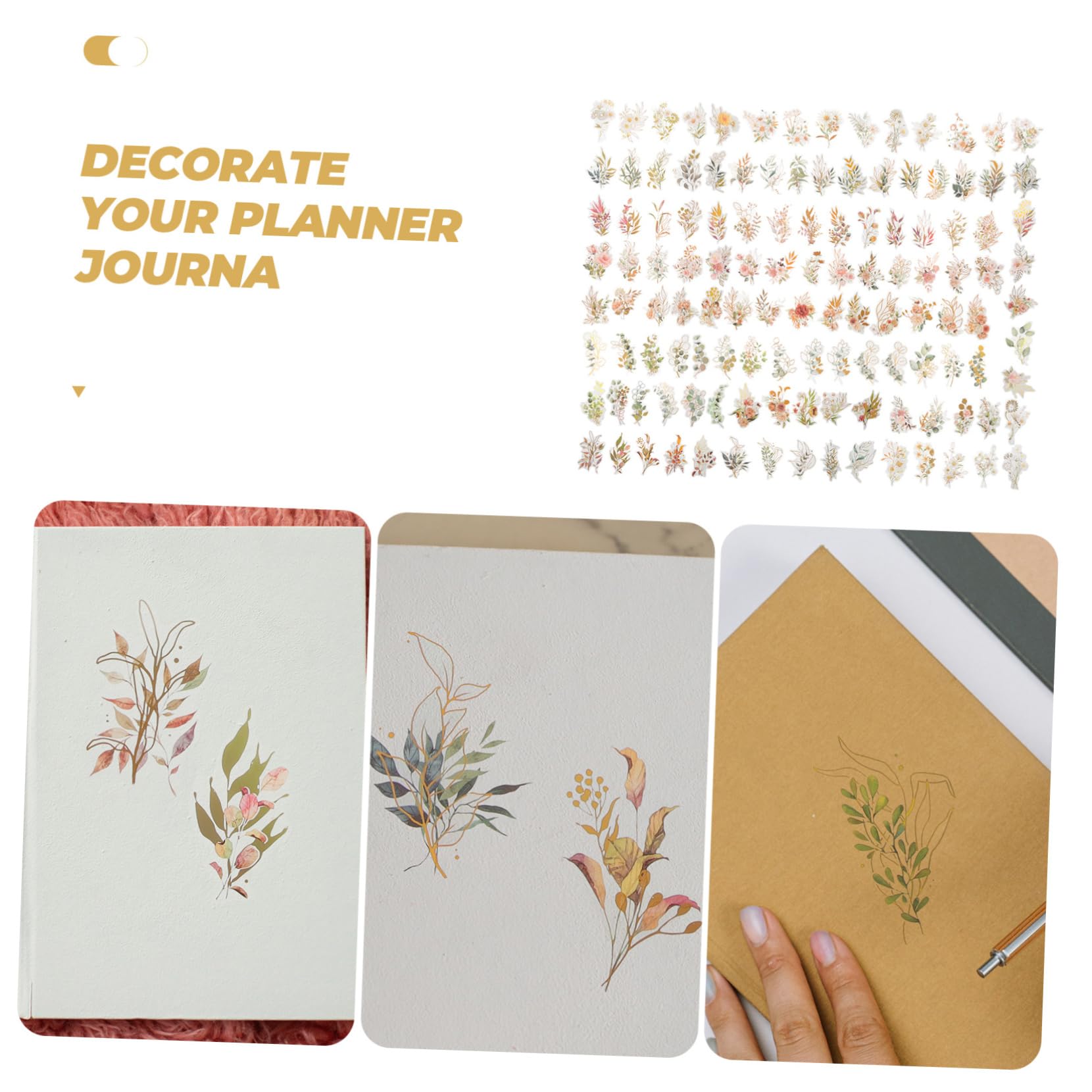 3 Ensembles Autocollants Décoratifs Holographiques Plantes Fleurs Pour Scrapbooking Diy Arts Créatifs Lot Varié 240 Pièces * 3