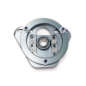Godspeed MSS-THE02-C Adjustable Camber Pillow Ball Plate for Coilovers w/ 12mm Shaft, Billet Aluminum, Set of 2