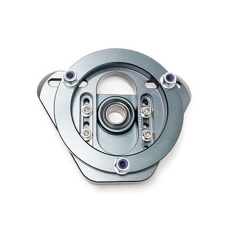 Godspeed MSS-THE02-C Adjustable Camber Pillow Ball Plate for Coilovers w/ 12mm Shaft, Billet Aluminum, Set of 2