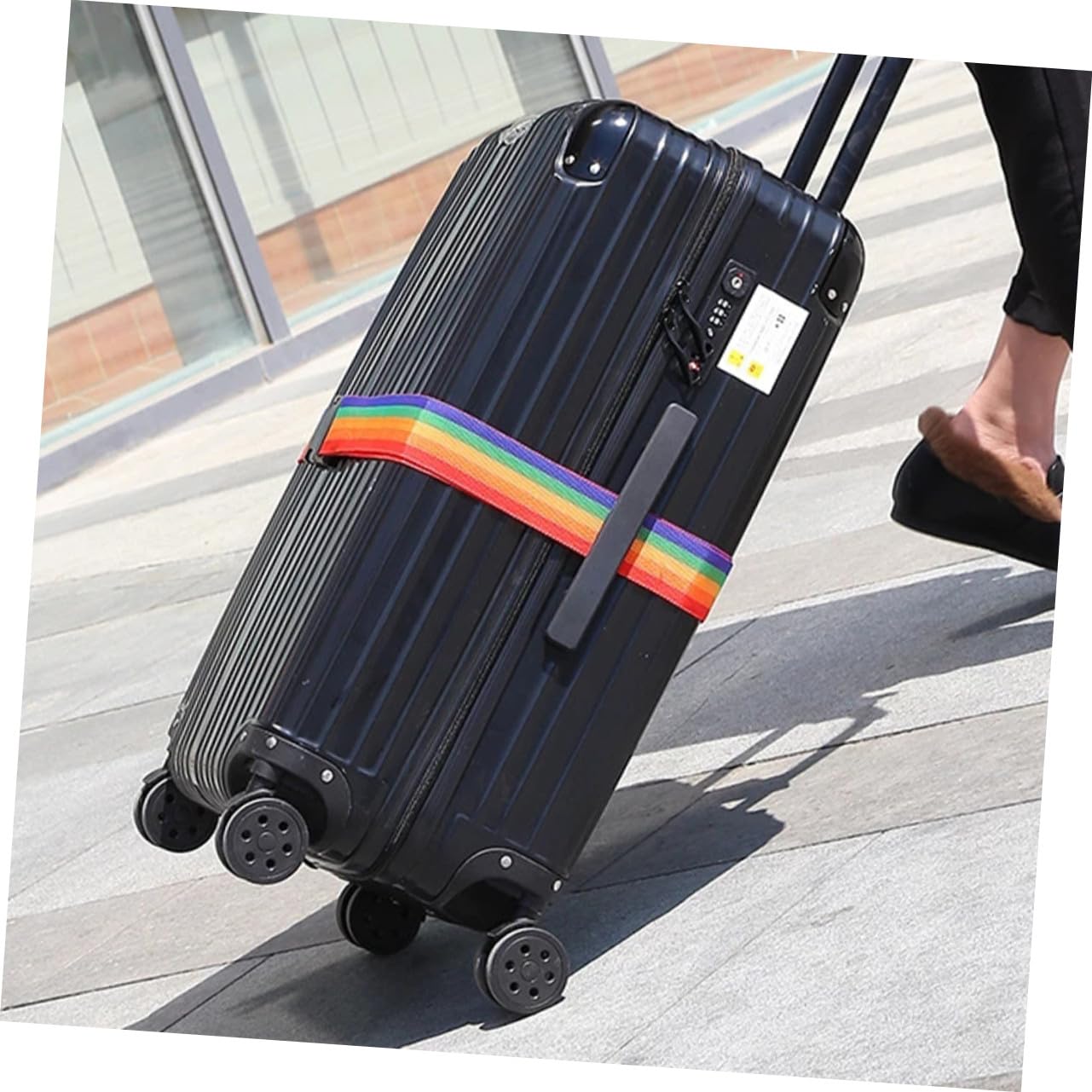 TOYANDONA Cinghie Regolabili 4 Pezzi in Polipropilene per Valigia da Viaggio Protezione Extra Cintura Bagagli Portatile per Anziani per Viaggi e Uscite