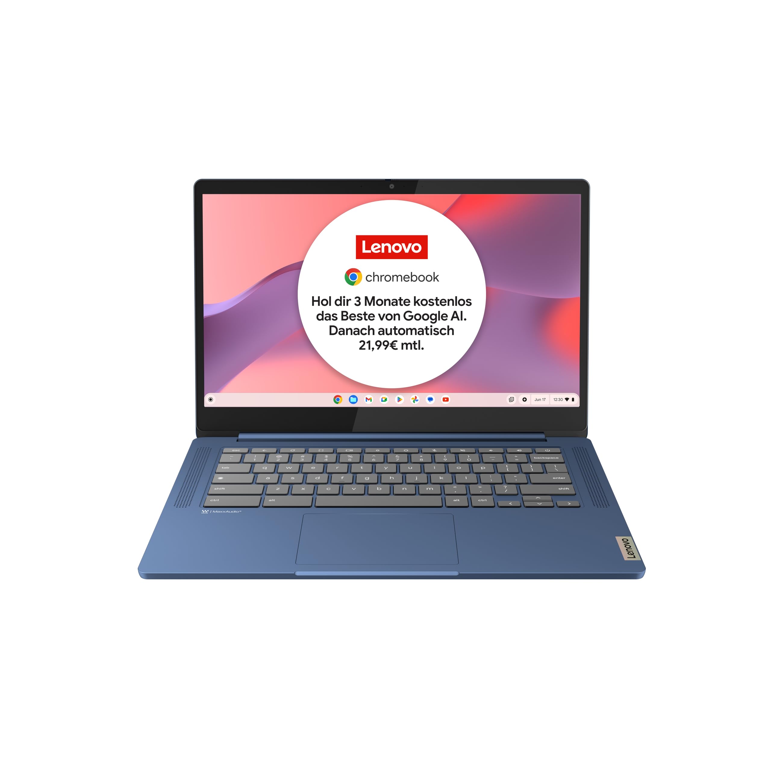 Lenovo IdeaPad Slim 3 Chromebook 14" Full HD Mediatek MT8186 4GB RAM 64GB SSD ARM Mali-G52 Grafik Chrome OS blau