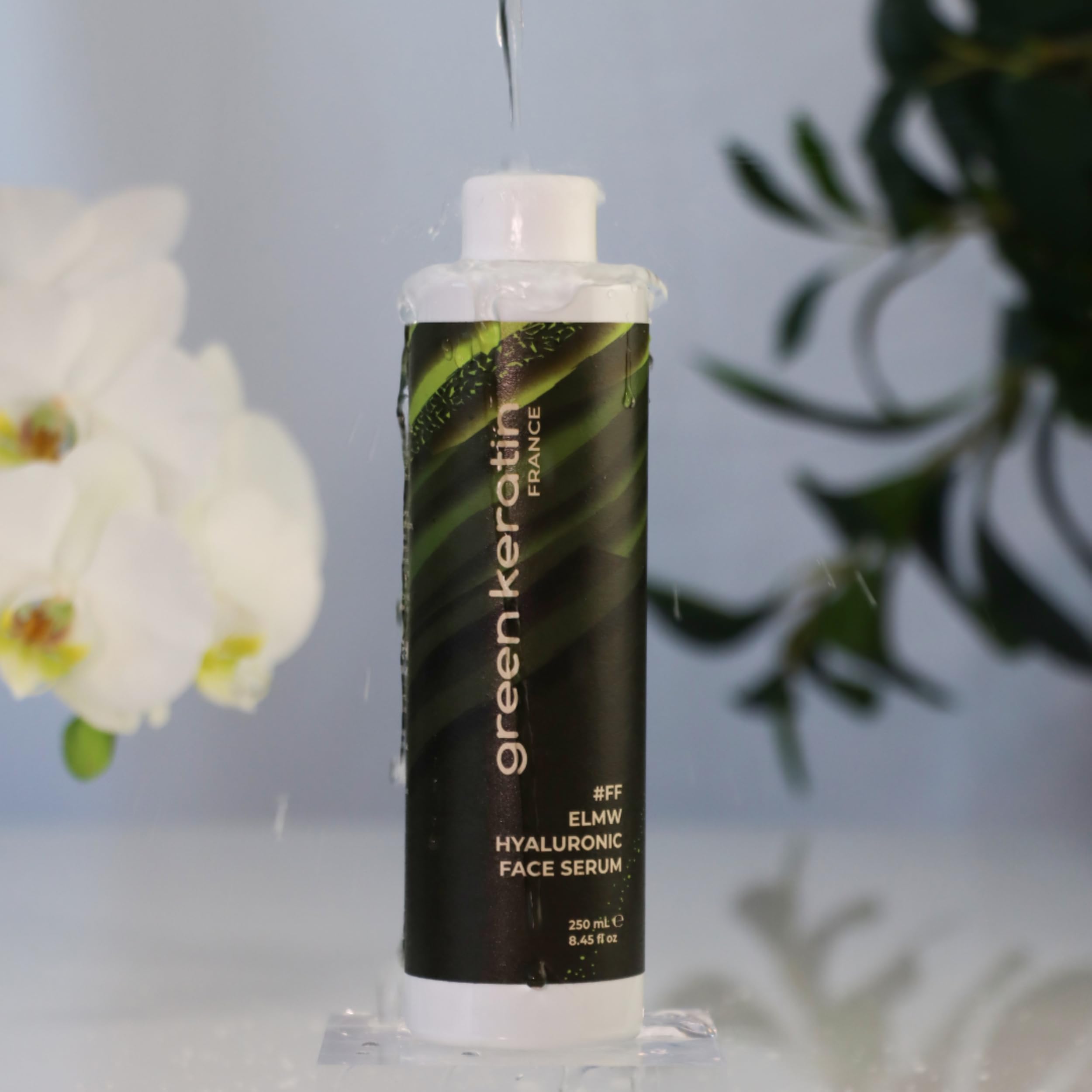 Green Keratin - ELMW - Sérum à l'acide hyaluronique pour le Visage Sans Parfum (250ml (Recharge))