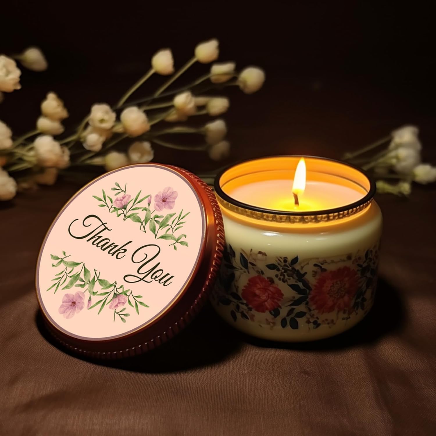 Thank You Stickers 2 inch Round, 500pcs Classic Flower Waterproof Floral Thank You Stickers for Packaging, Thank You for Supporting My Small Business Stickers - Image 6