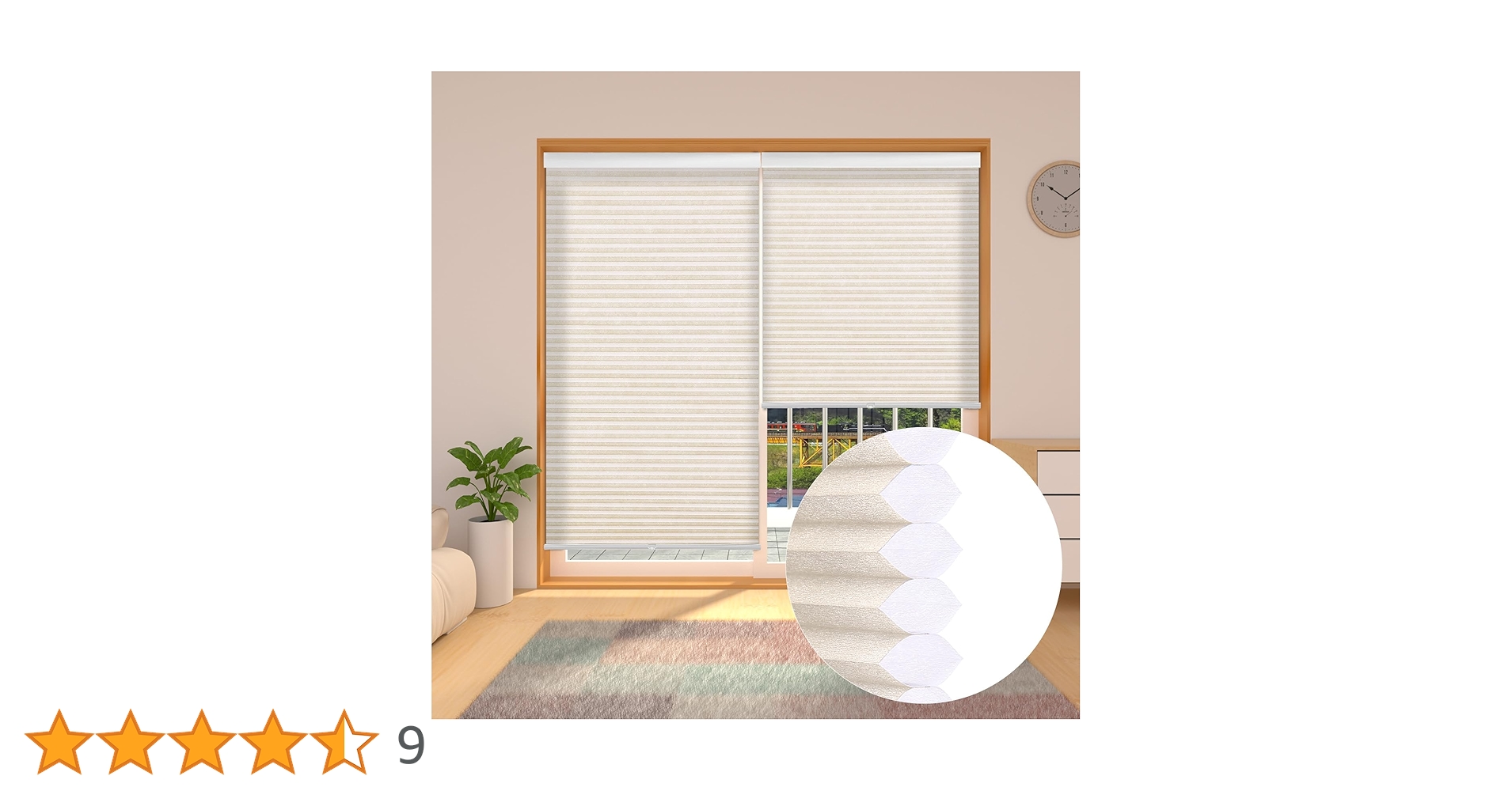 Amazon｜Blinhdome ハニカムシェード コードレス式 ハニカム