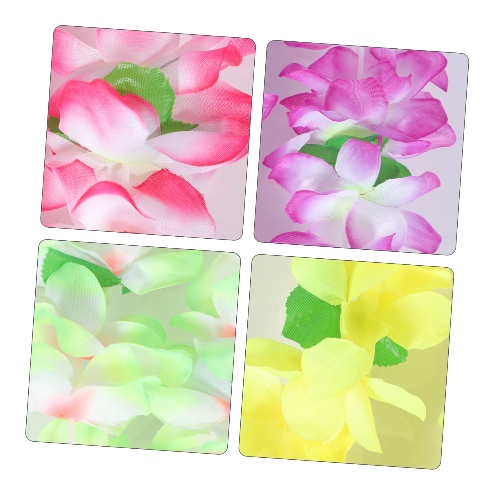 TEHAUX 12piezas Collar Hawaiano Guirnaldas Hawaianas Decoración Floral Hawaiana Guirnalda De Verano Adulto