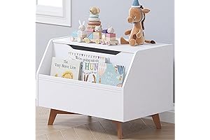 Melissa & Doug Wooden Toy Chest: Storage Bench with Front Book Storage