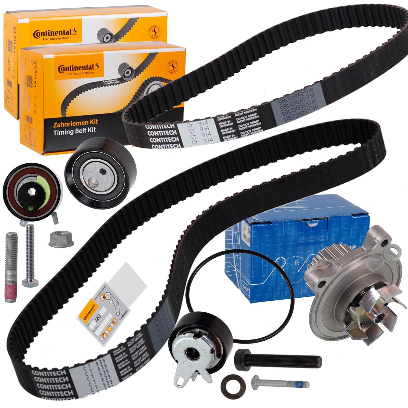 Conti Zahnriemen-Satz + SKF Wasserpumpe | CT939K + CT914K1 + VKPC86619 passend für Transporter T4 2.5 Tdi R5